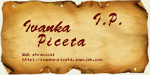 Ivanka Pičeta vizit kartica